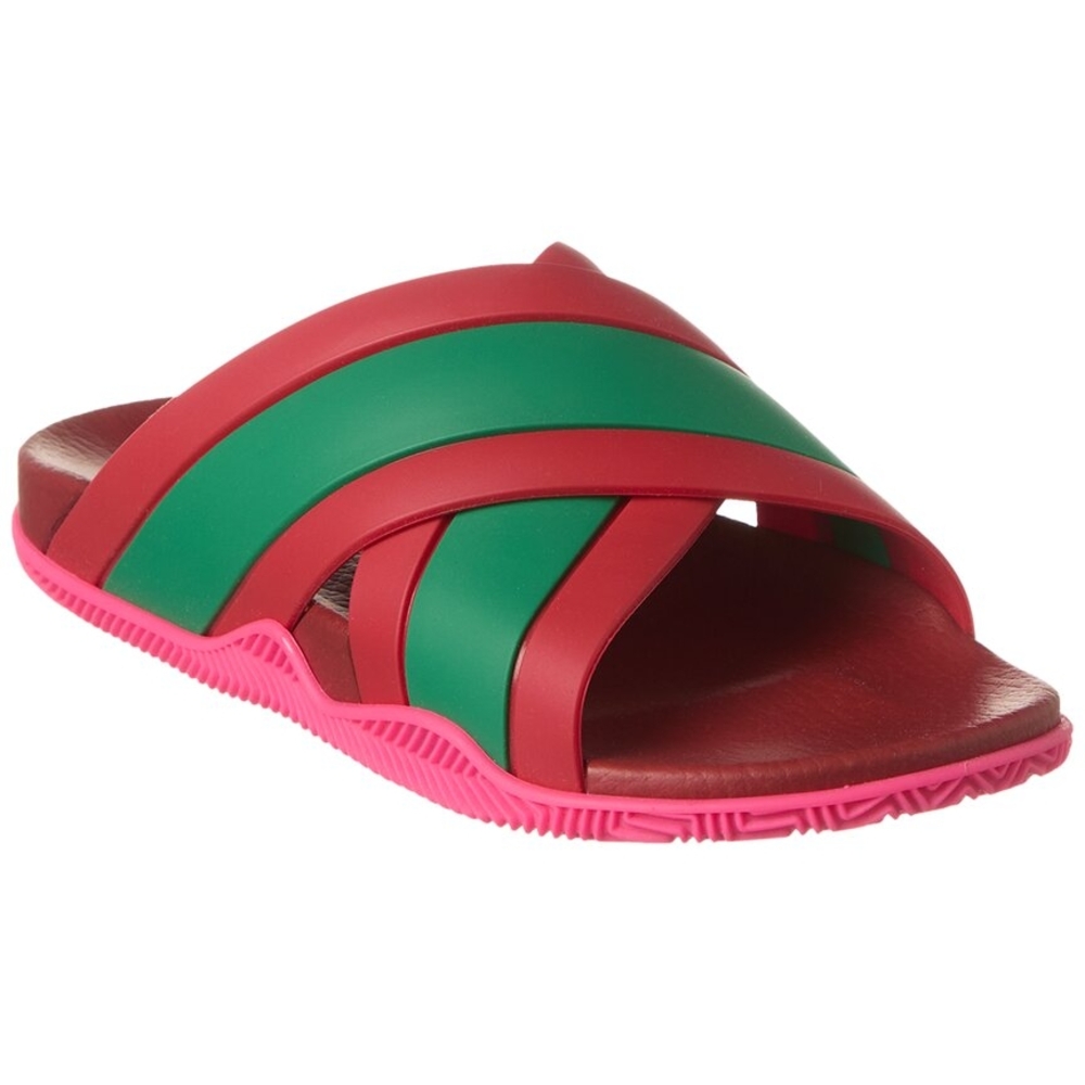 Red and Green Slide Sandals